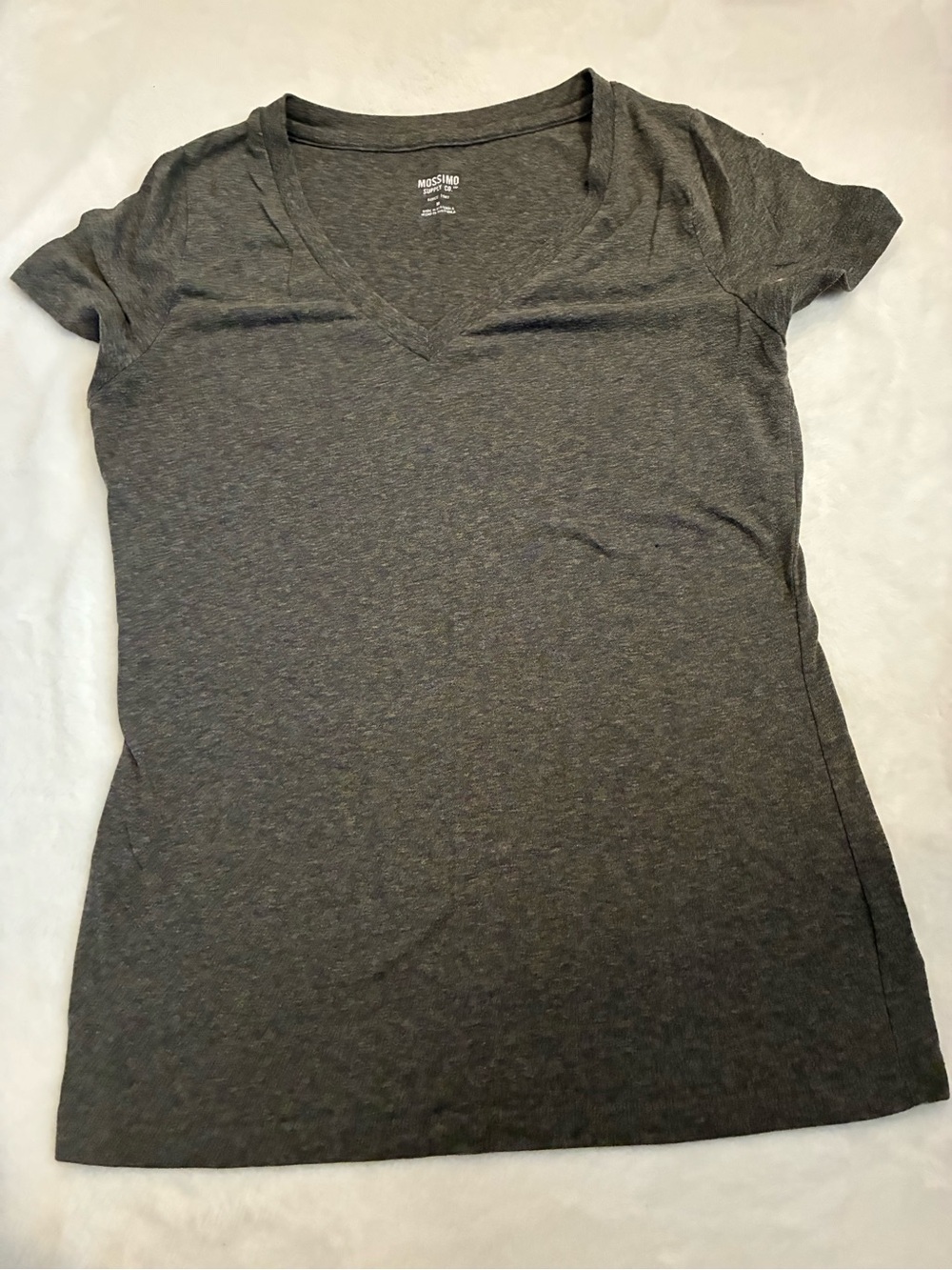 Mossimo Supply Co. Women's Short Sleeve V-Neck Tee in Charcoal Gray